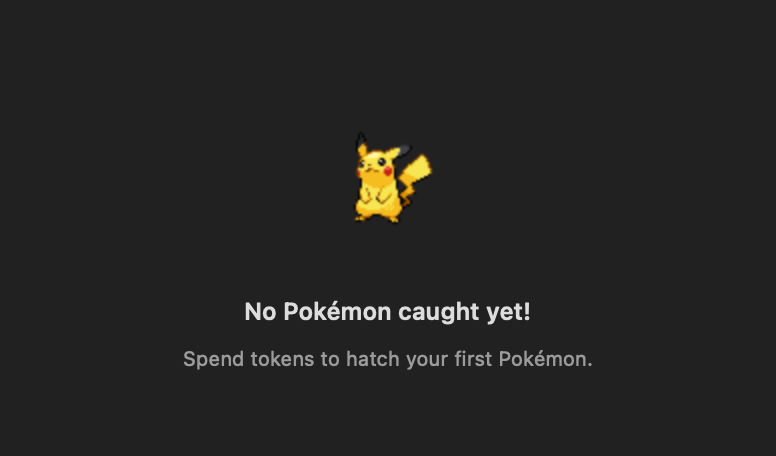 Empty Pokédex with an animated mascot encouraging you to start